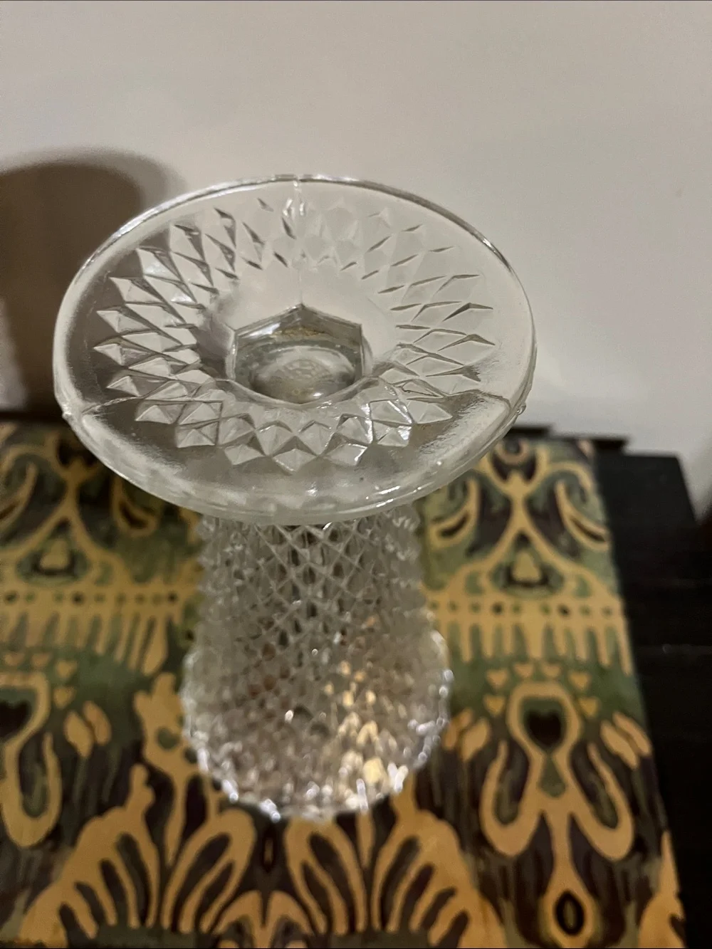 Clear Diamond-Cut Glass Vase - Home Accents